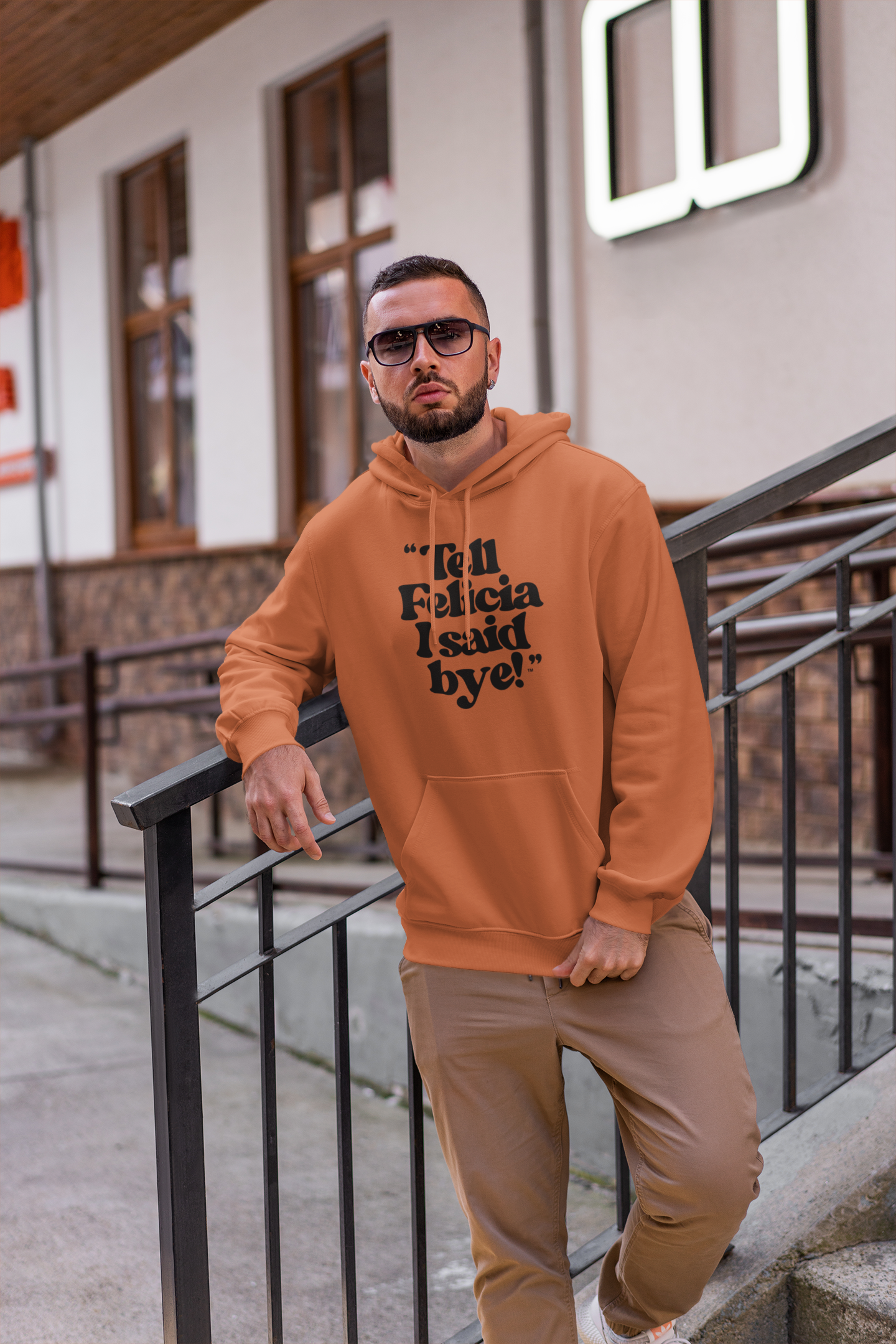 "Tell Felicia I said bye!" Hooded Sweatshirt – Black Lettering