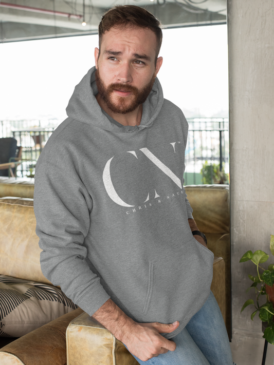 Chris & Nate Hoodie White Logo